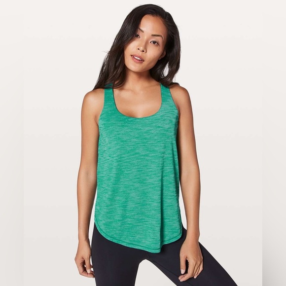 Lululemon Free To Be Serene Tank (2 In 1) *Medium Support Heathered Spirit Green - Picture 3 of 10